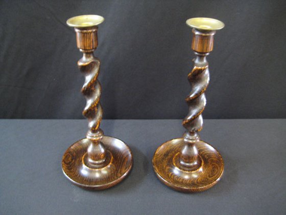 Oak Candlesticks   SOLD