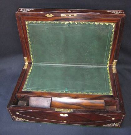 Rosewood Writing Box Interior